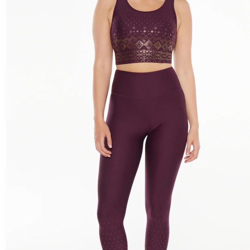 Women's High-Waist Leggings in Deep Plum